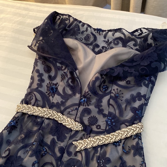 Evening elegant long dress Jade couture S4 navy and grey dress . Wore only once. - Picture 17 of 17